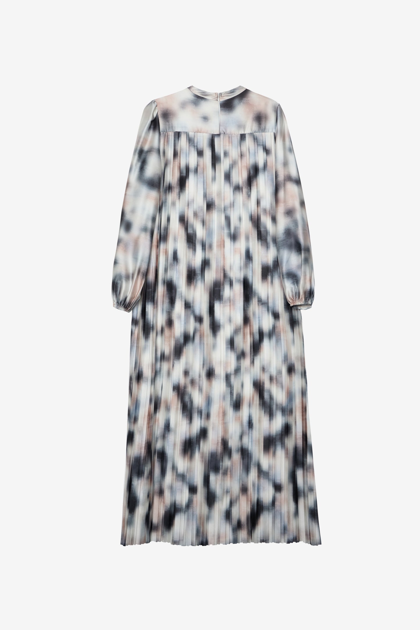 Abstract Print Pleated Maxi Dress