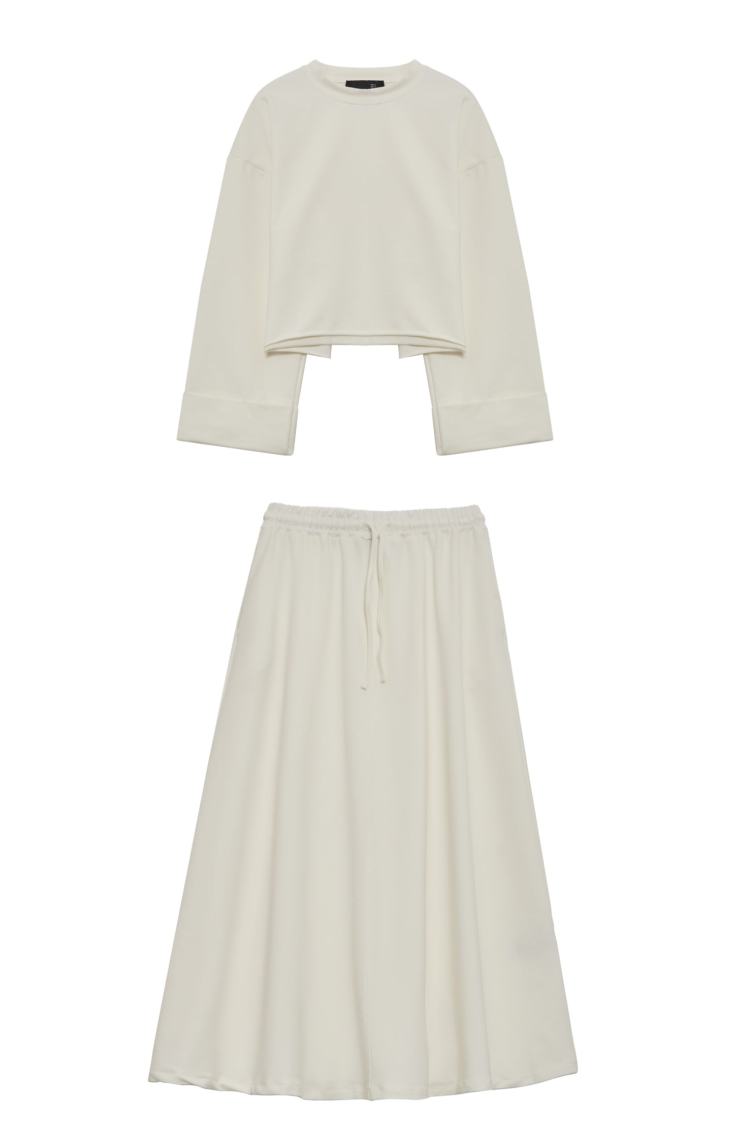 Minimalist Cotton Cropped Top and Skirt Set
