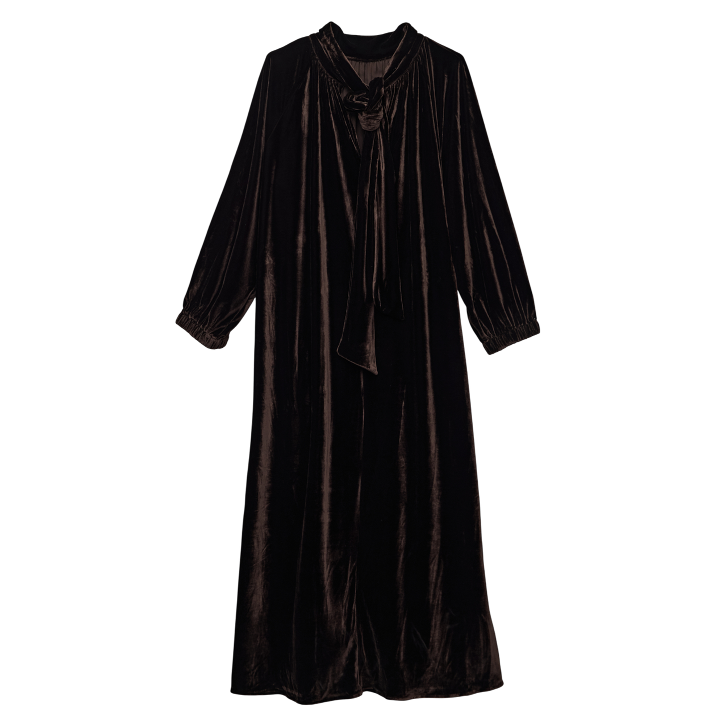 Luxury Oversized Brown Velvet Smock Dress