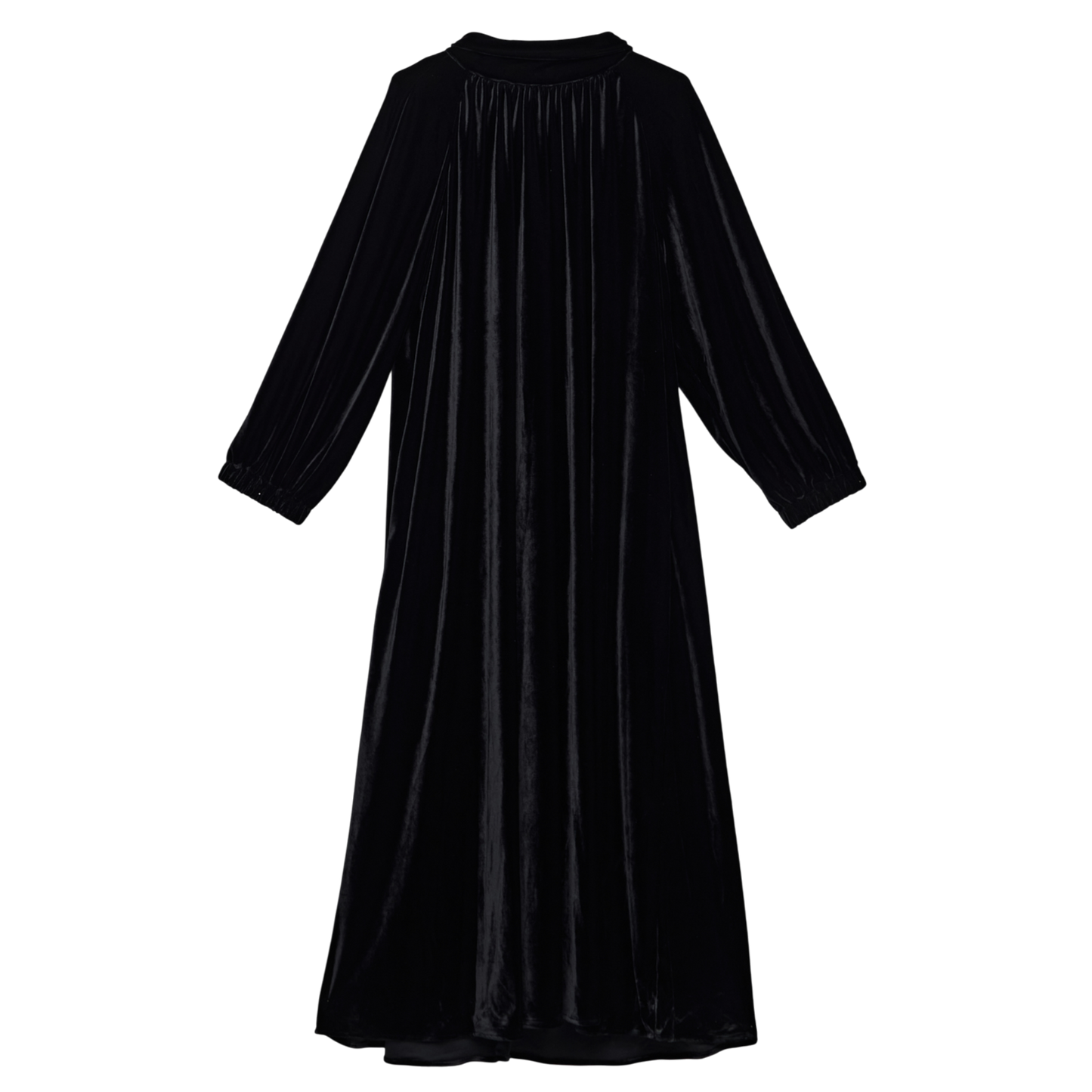 Luxury Oversized Black Velvet Smock Dress