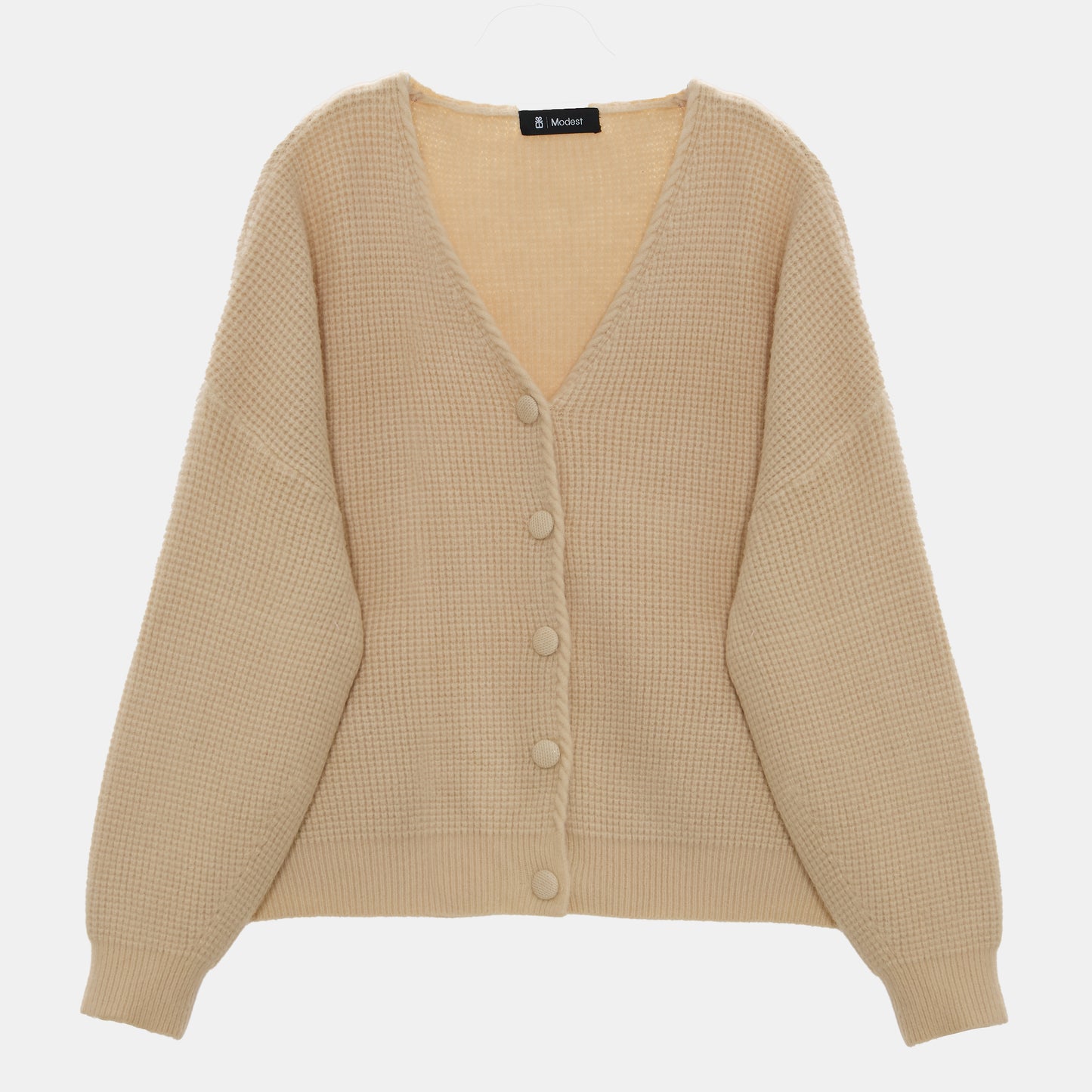 Textured Knit Button-Up Slouch Cardigan