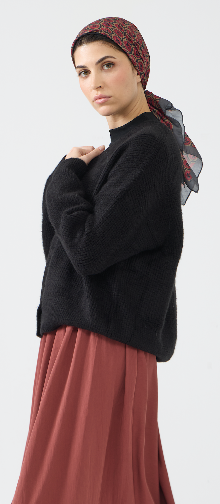 Textured Knit Button-Up Slouch Cardigan
