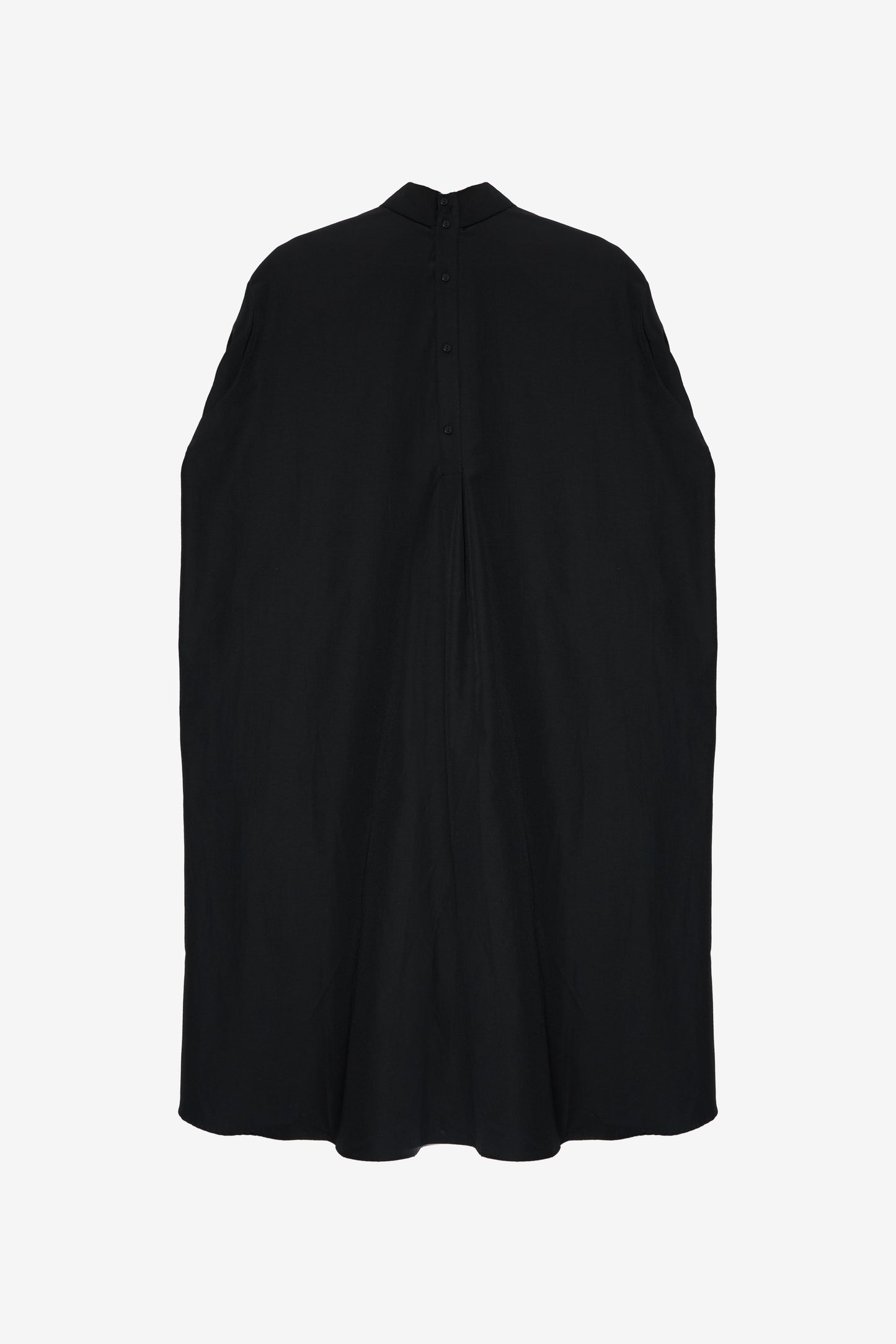 Minimalist BLACK Oversized Shirt Dress with Back Button Accent