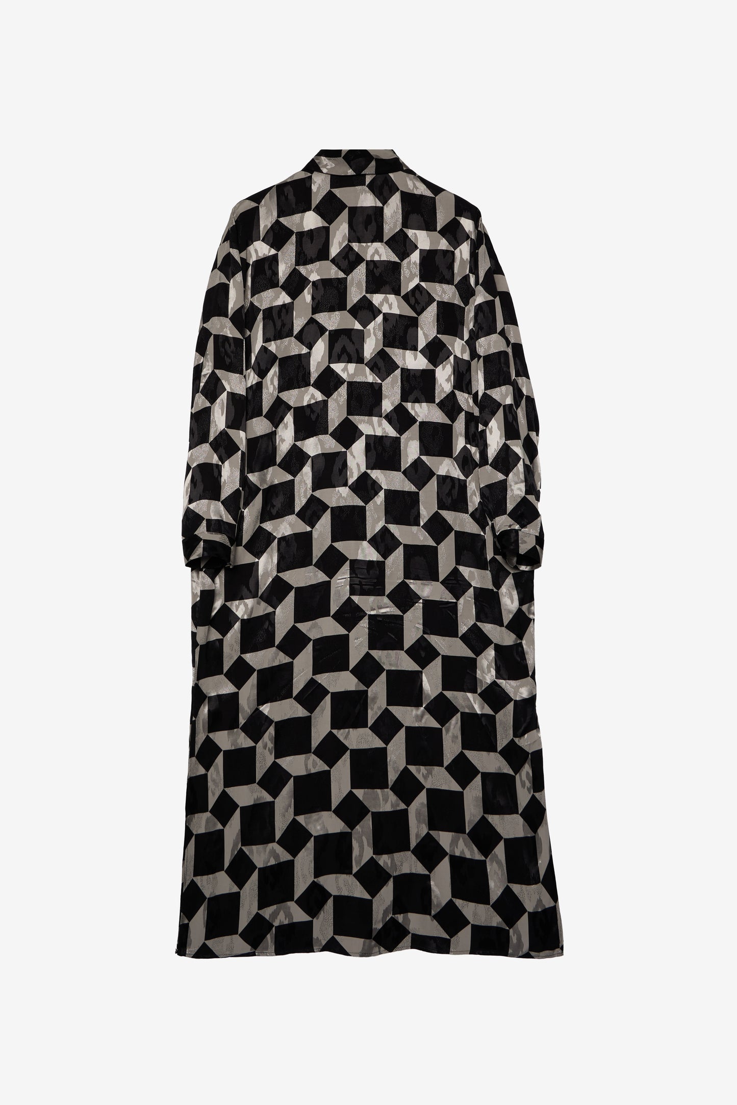 Geometric Pattern Oversized Long Shirt Dress