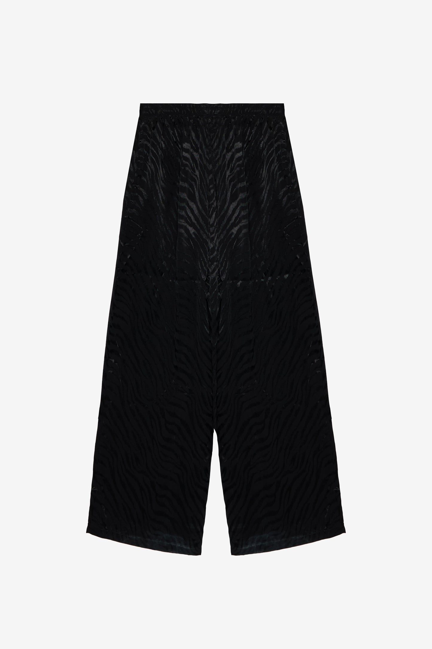 Black Emboss Co-Ord Set - Oversized Long Shirt and Wide-Leg Pants