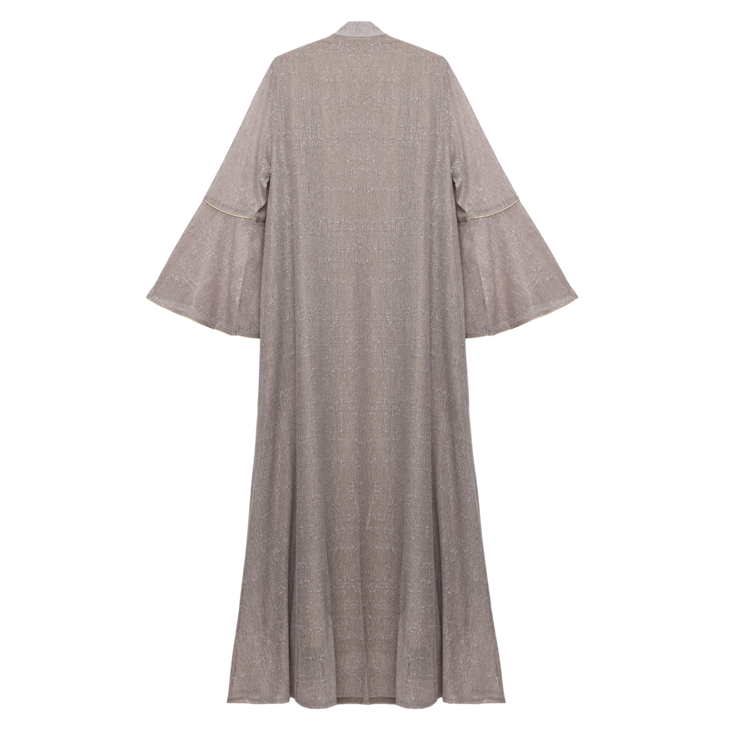 Embroidered Stone Kaftan with Gold Leaf Detailing