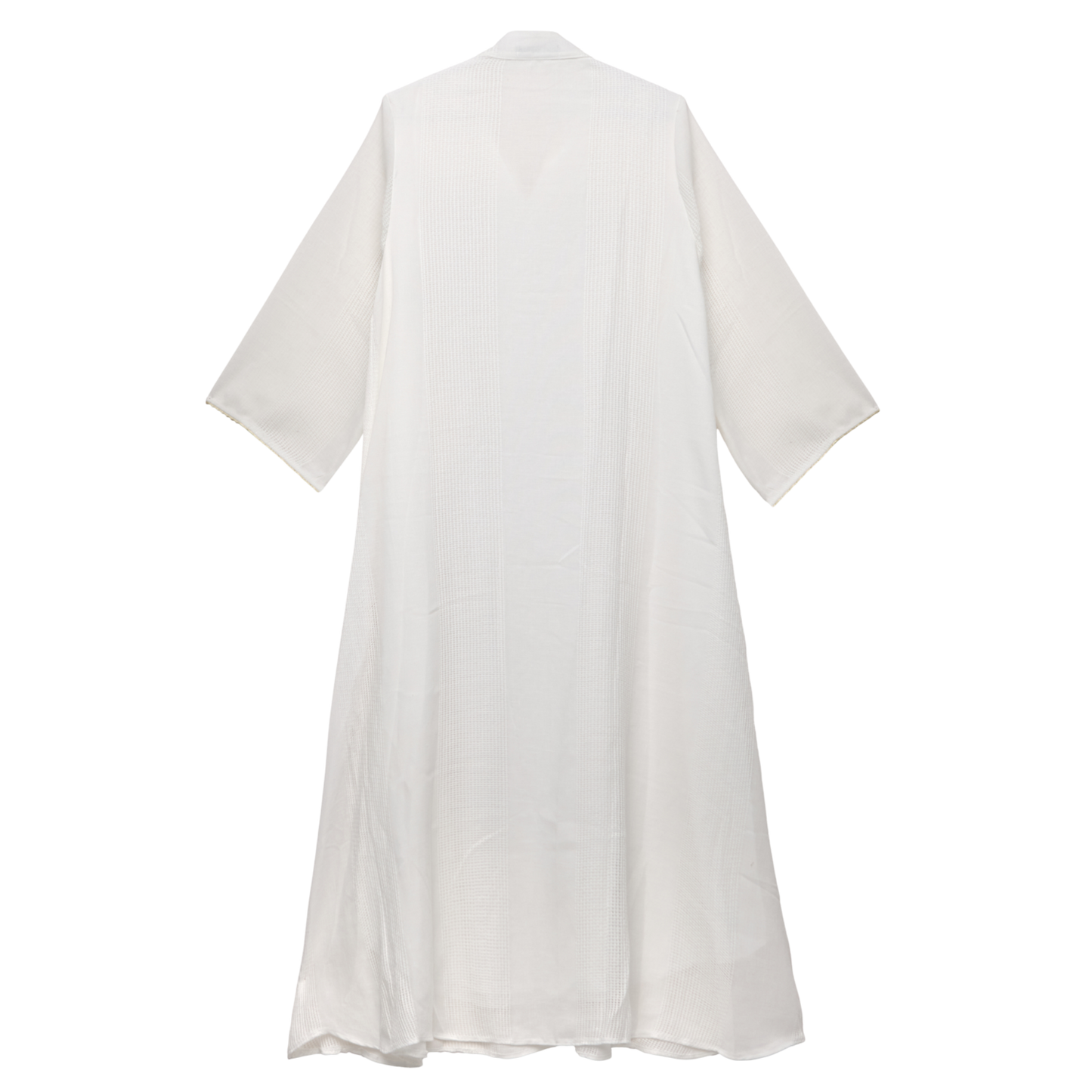 Embroidered White Kaftan with Gold Leaf Detailing