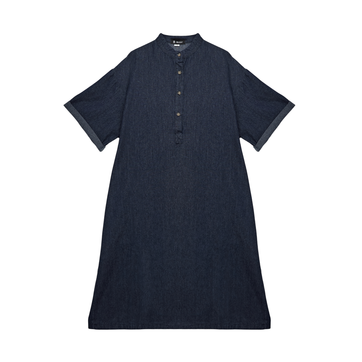 Oversized Denim Midi Shirt Dress