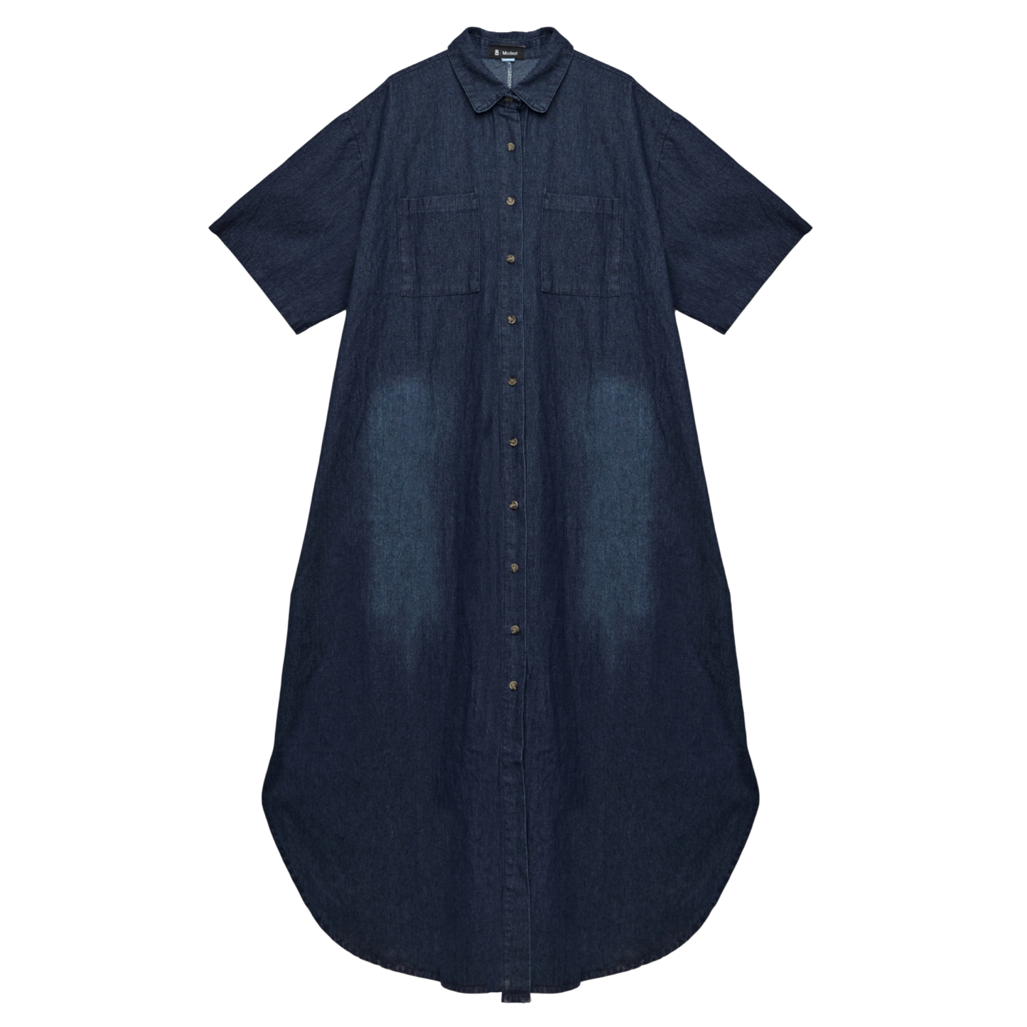 Oversized Denim Maxi Shirt Dress