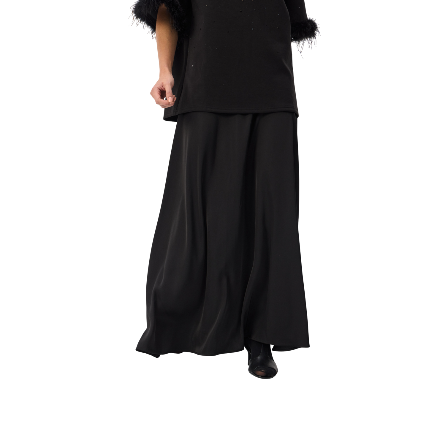 Satin A-line Flare Skirt