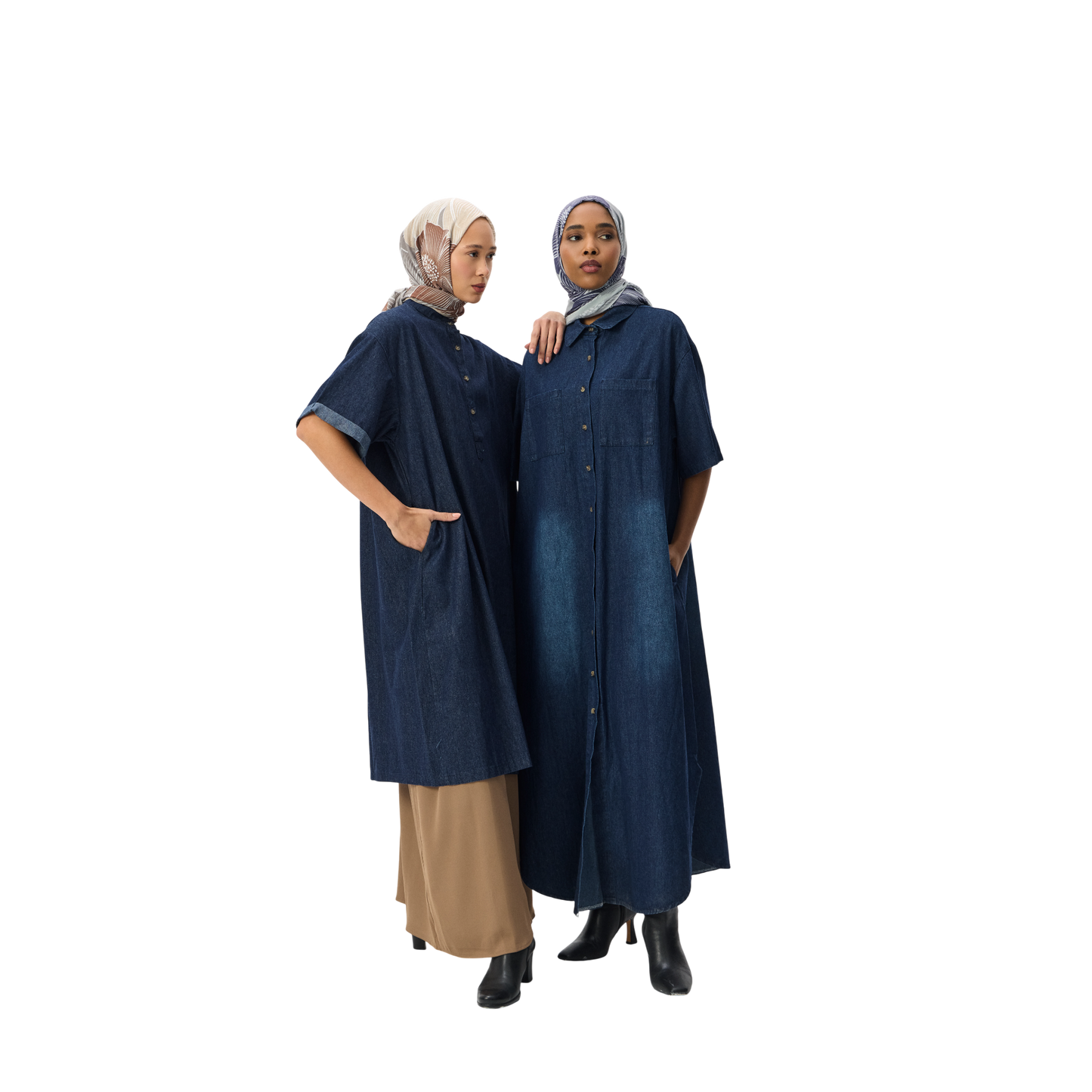 Oversized Denim Maxi Shirt Dress