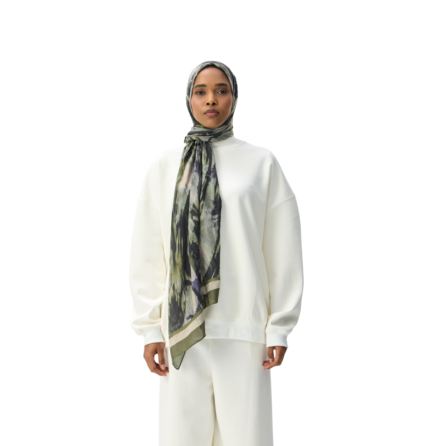 Oversized White Premium Scuba Modest Sweatshirt