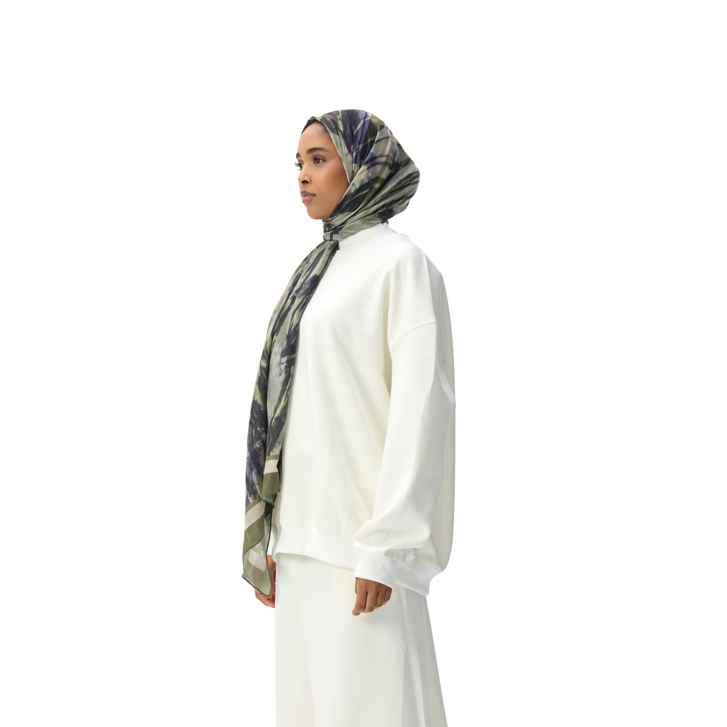 Oversized White Premium Scuba Modest Sweatshirt