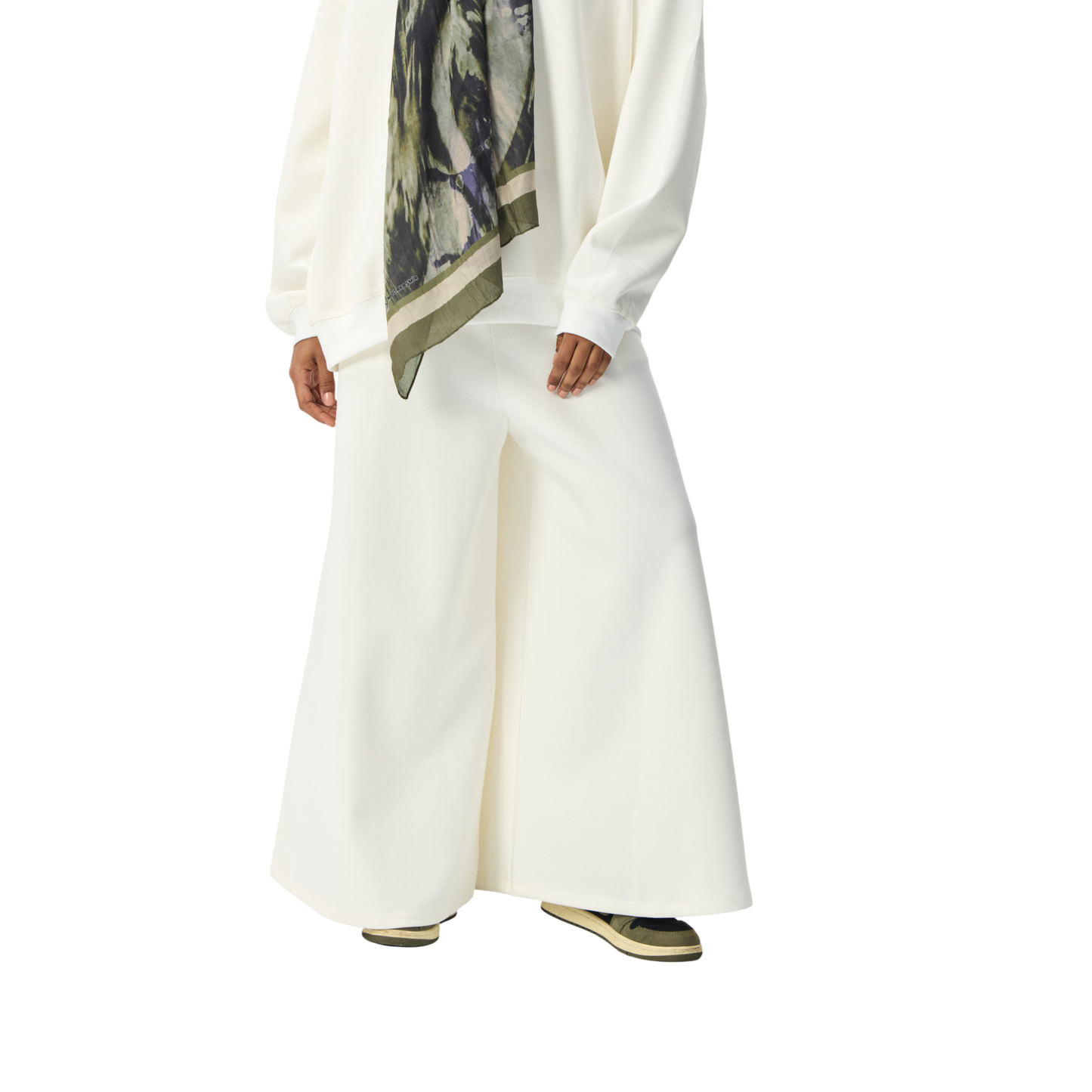 White Modest Premium Scuba Pants