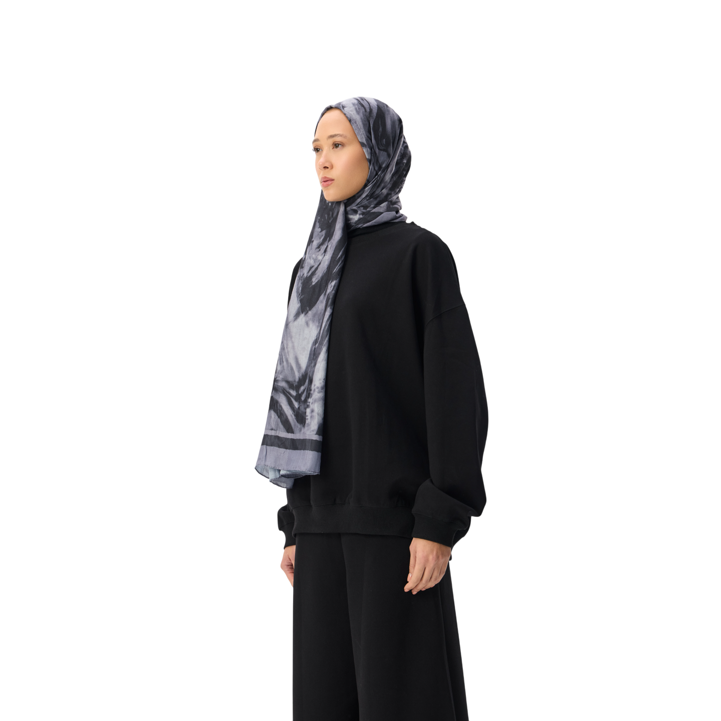 Oversized Black Premium Scuba Modest Sweatshirt