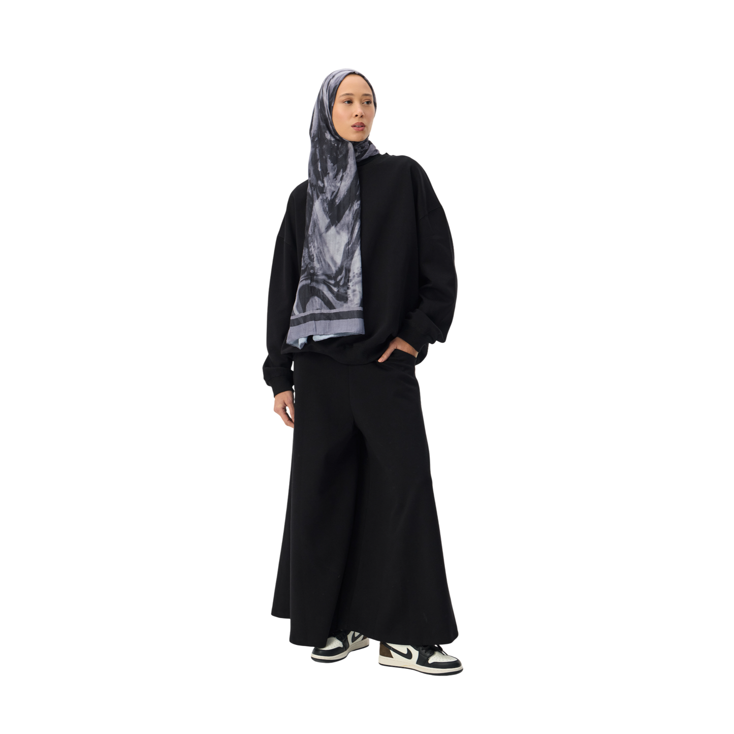 Black Wide-Leg Premium Scuba Modest Pants