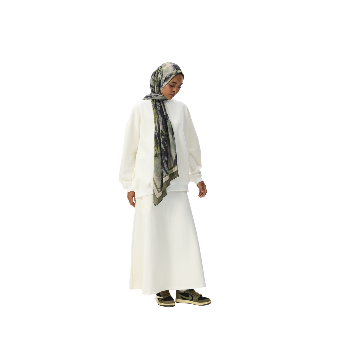 White Modest Premium Scuba Skirt