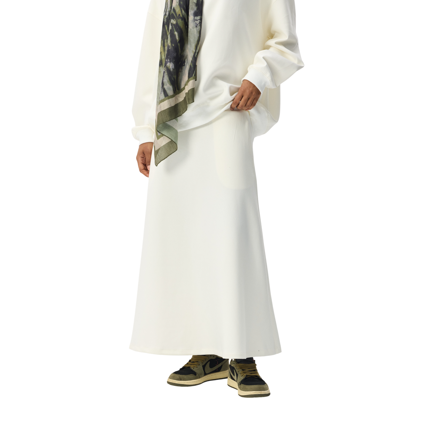 White Modest Premium Scuba Skirt