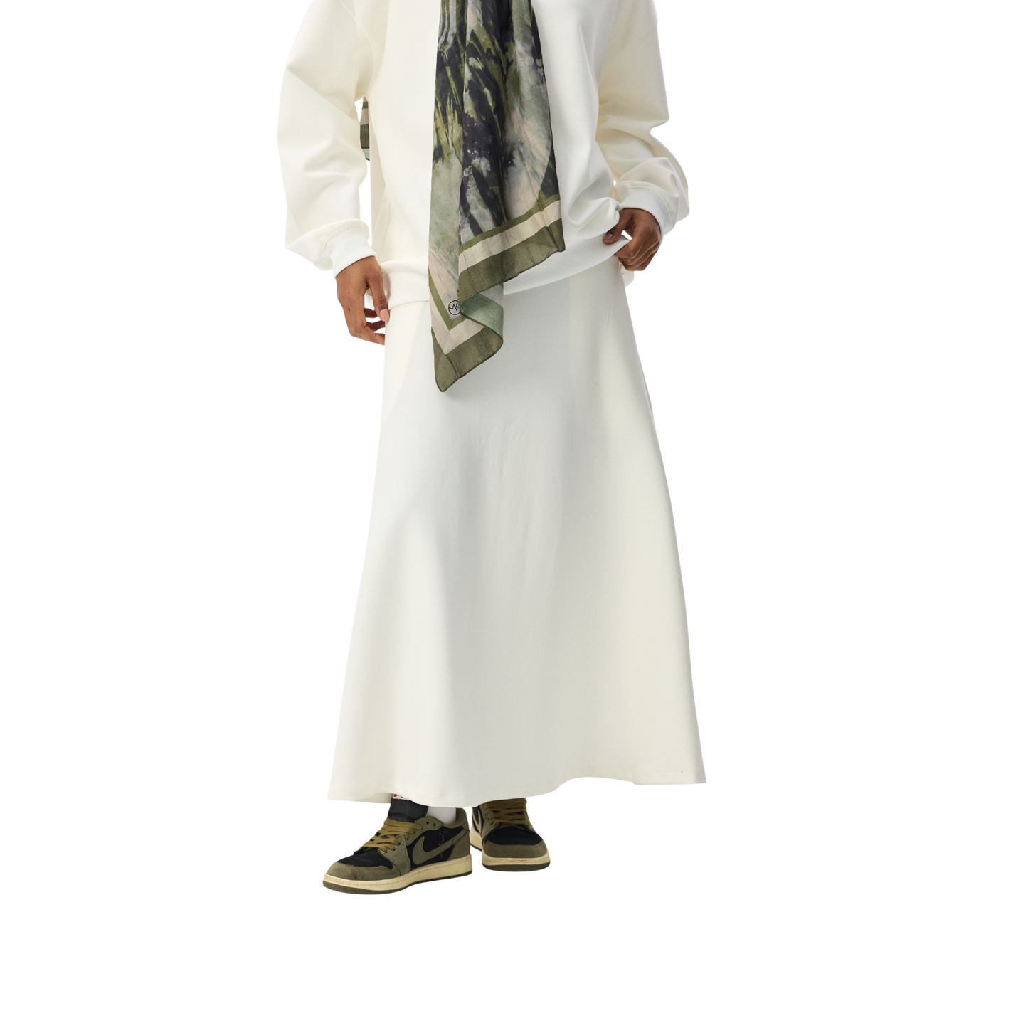 White Modest Premium Scuba Skirt