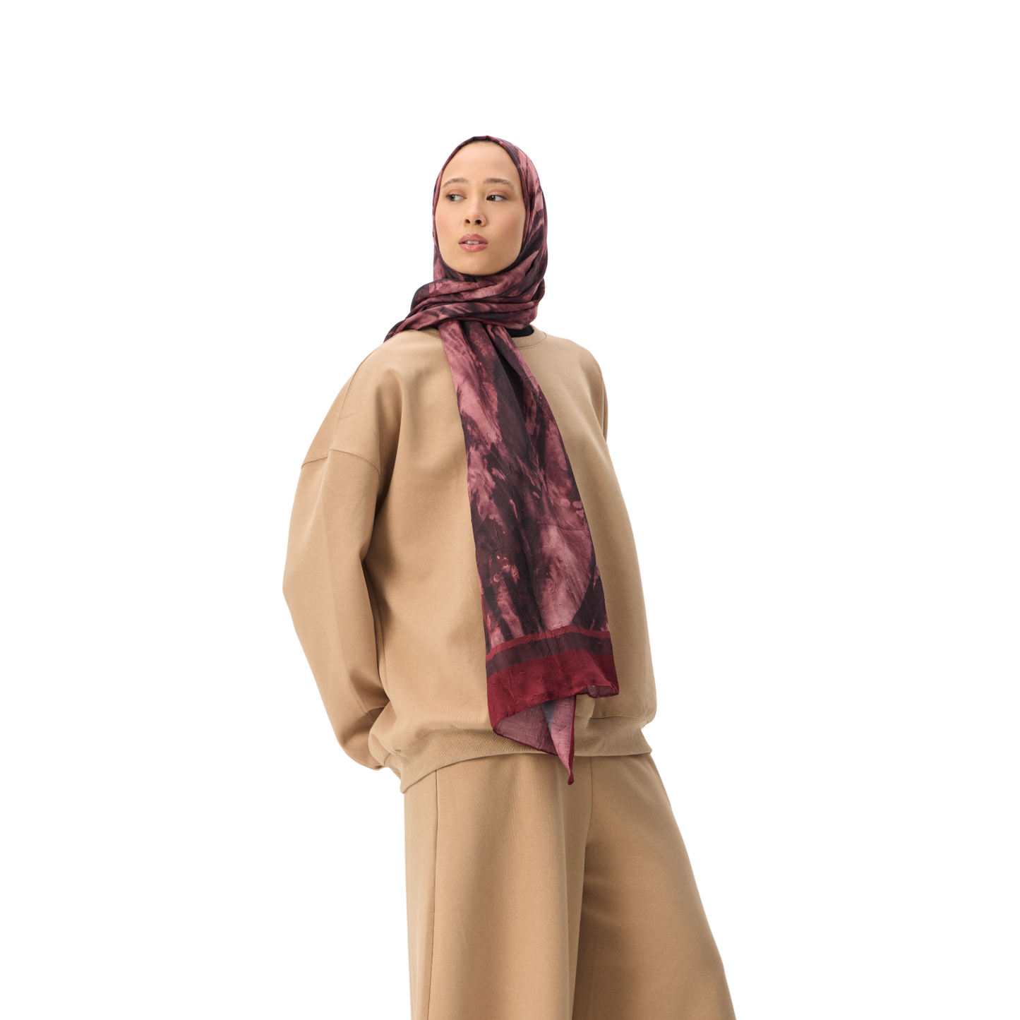 Oversized Camel Premium Scuba Modest Co-Ord Set With Skirt