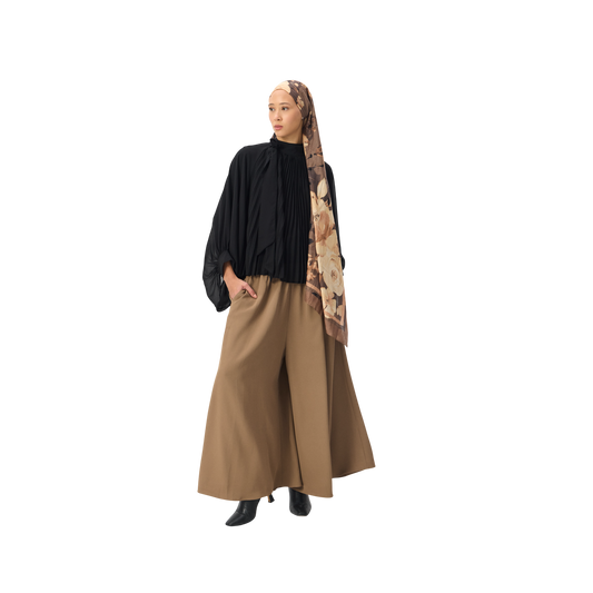 Wide-Leg Thick Woven Palazzo Pants