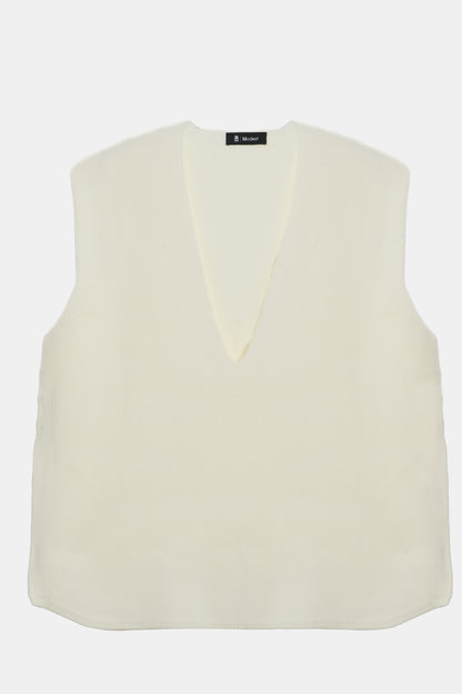 Minimalist V-Neck Sleeveless Knit Vest