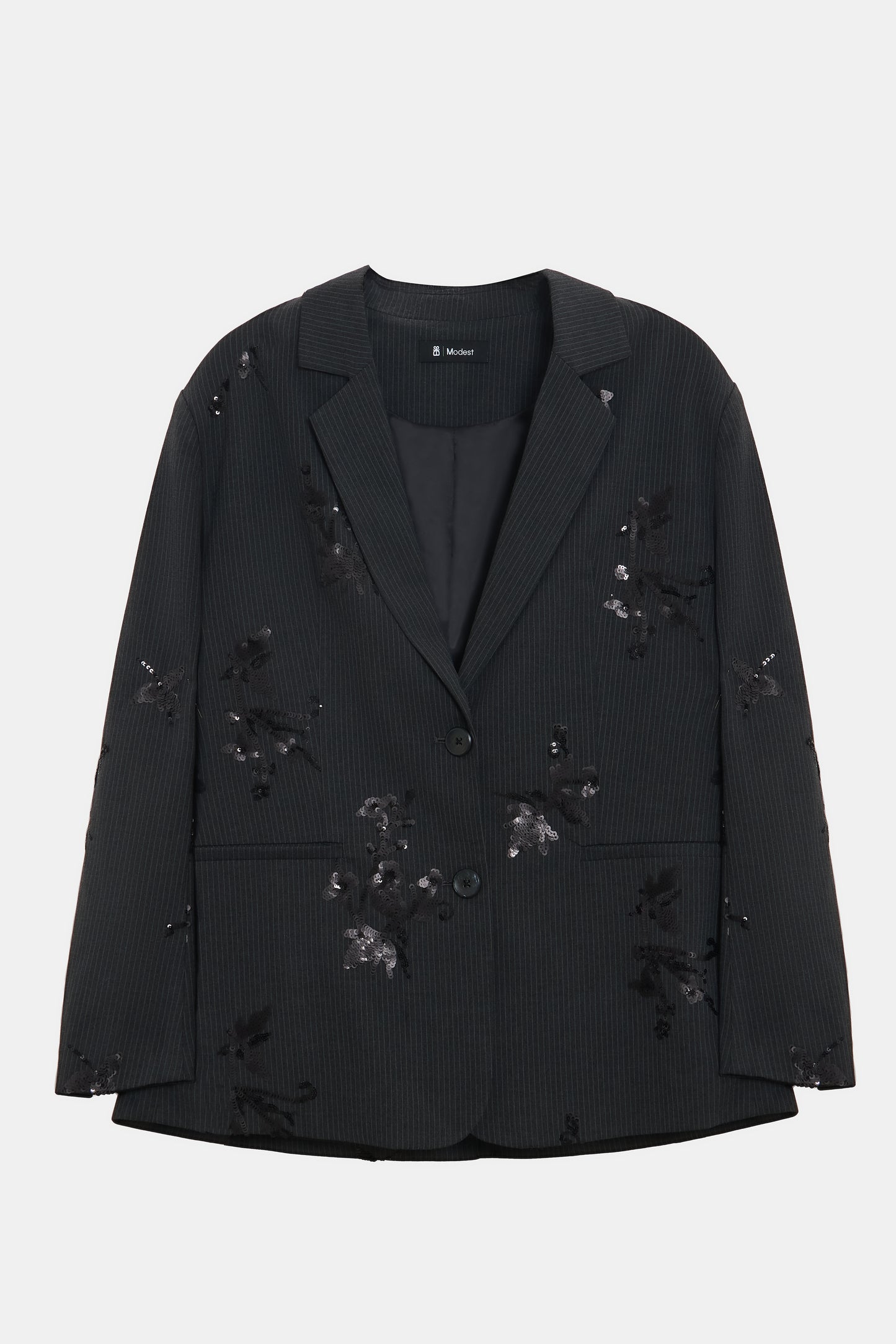 Premium Embellished Pinstripe Blazer