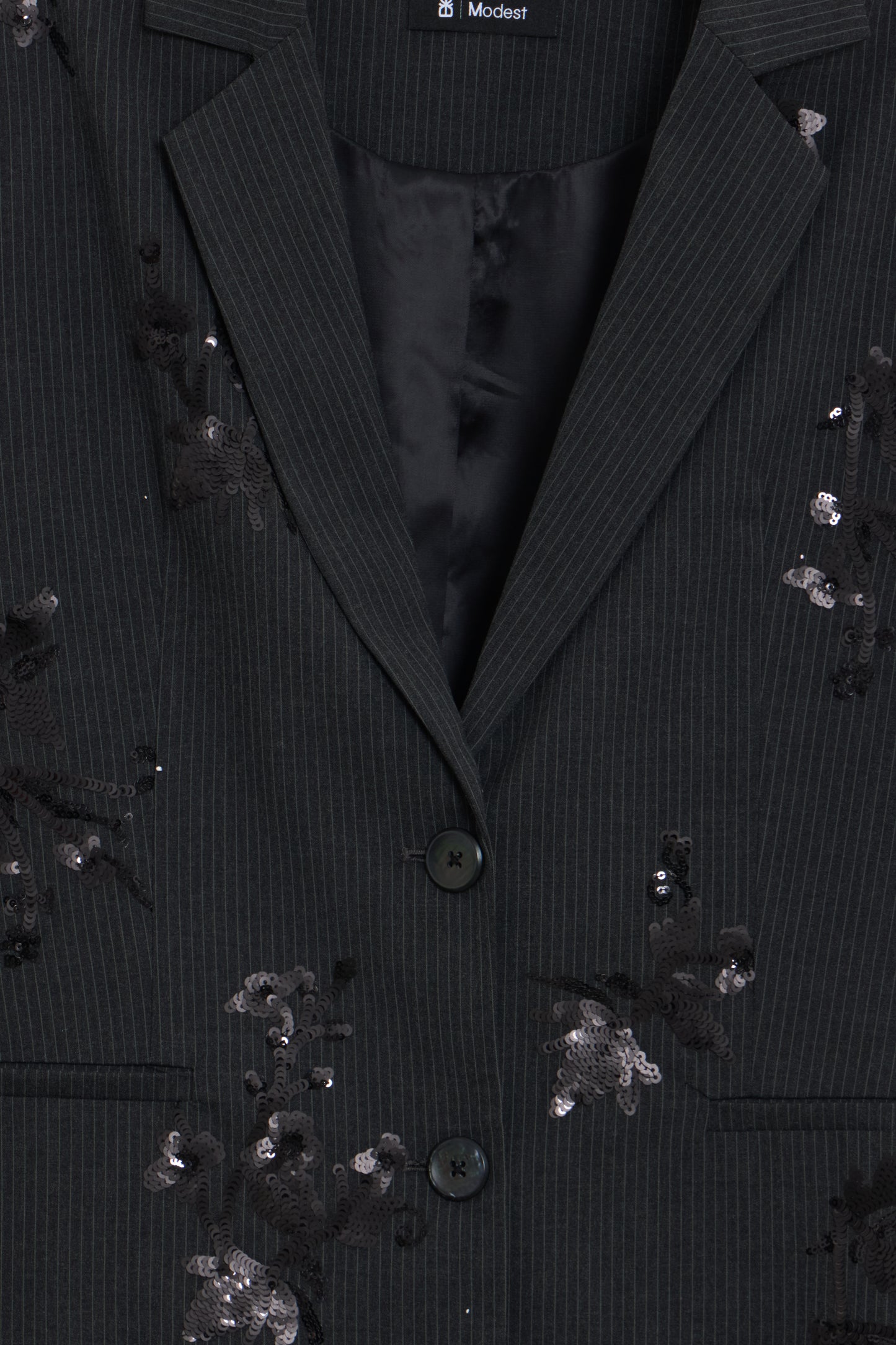 Premium Embellished Pinstripe Blazer