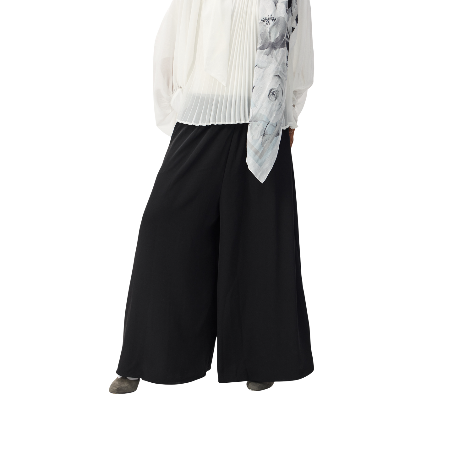 Wide-Leg Thick Woven Palazzo Pants