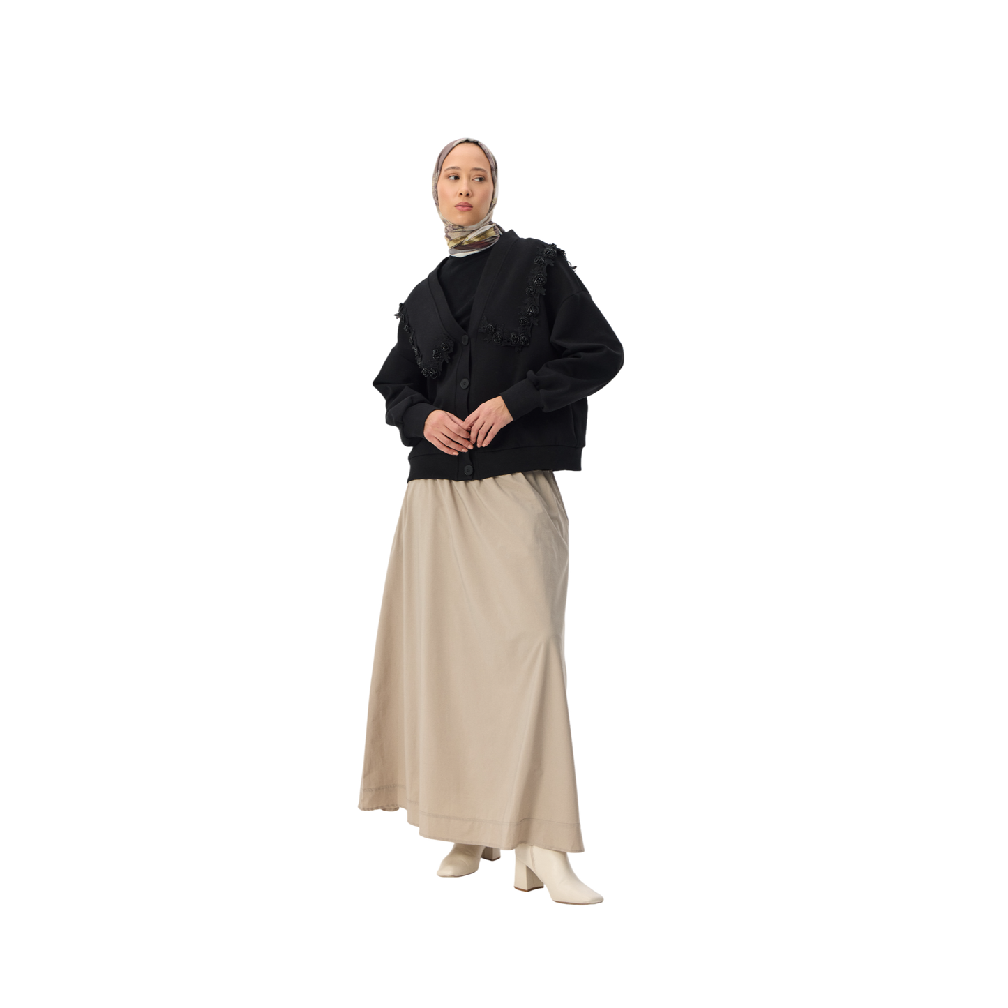 Flowy Maxi Skirt with Elastic Waist and Pockets