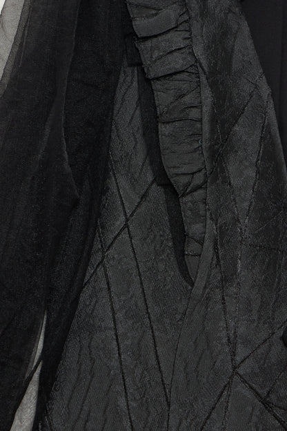 Dramatic Textured Jacket and Flowing Midi Skirt Set