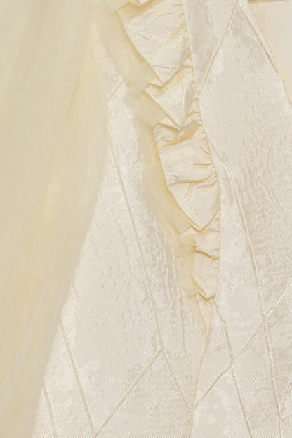 Dramatic Textured Jacket and Flowing Midi Skirt Set