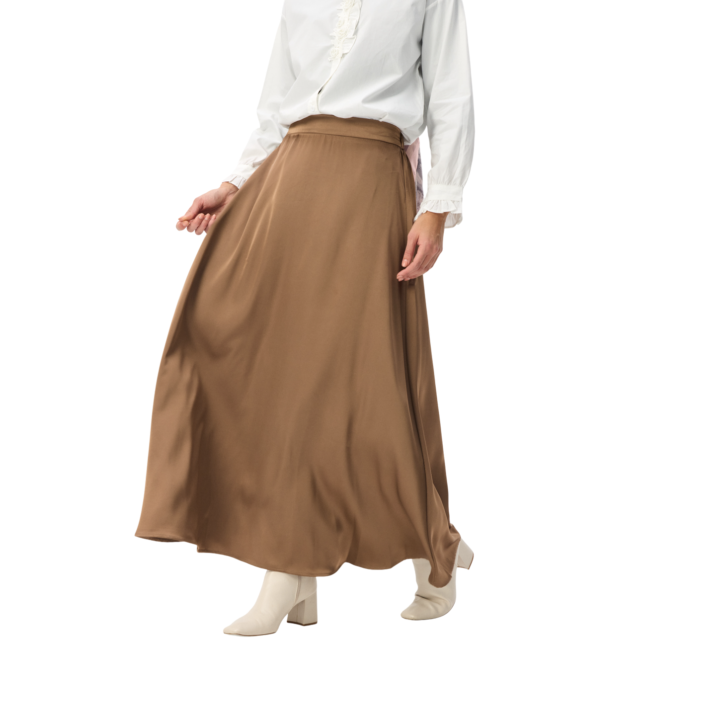 Satin A-line Flare Skirt