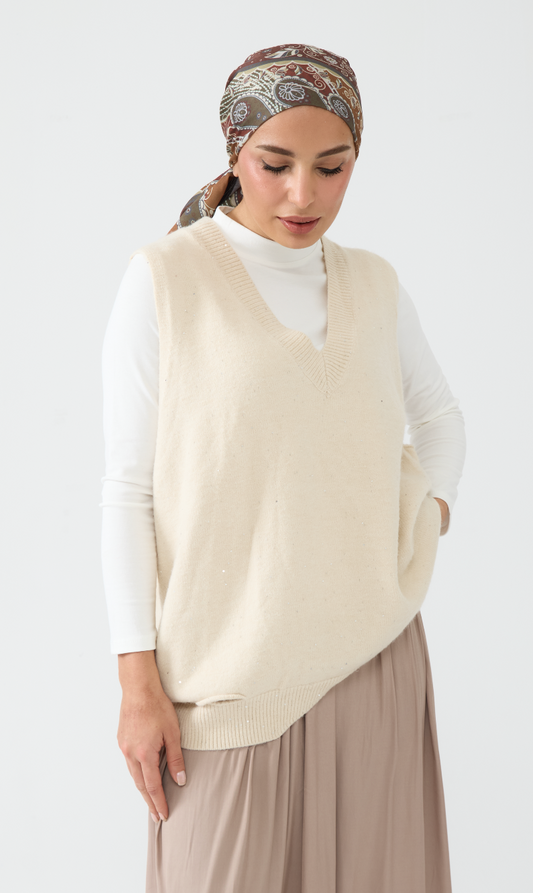 Knit Vest with Subtle Sparkle