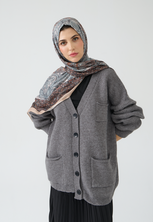 Oversized Distressed Cardigan