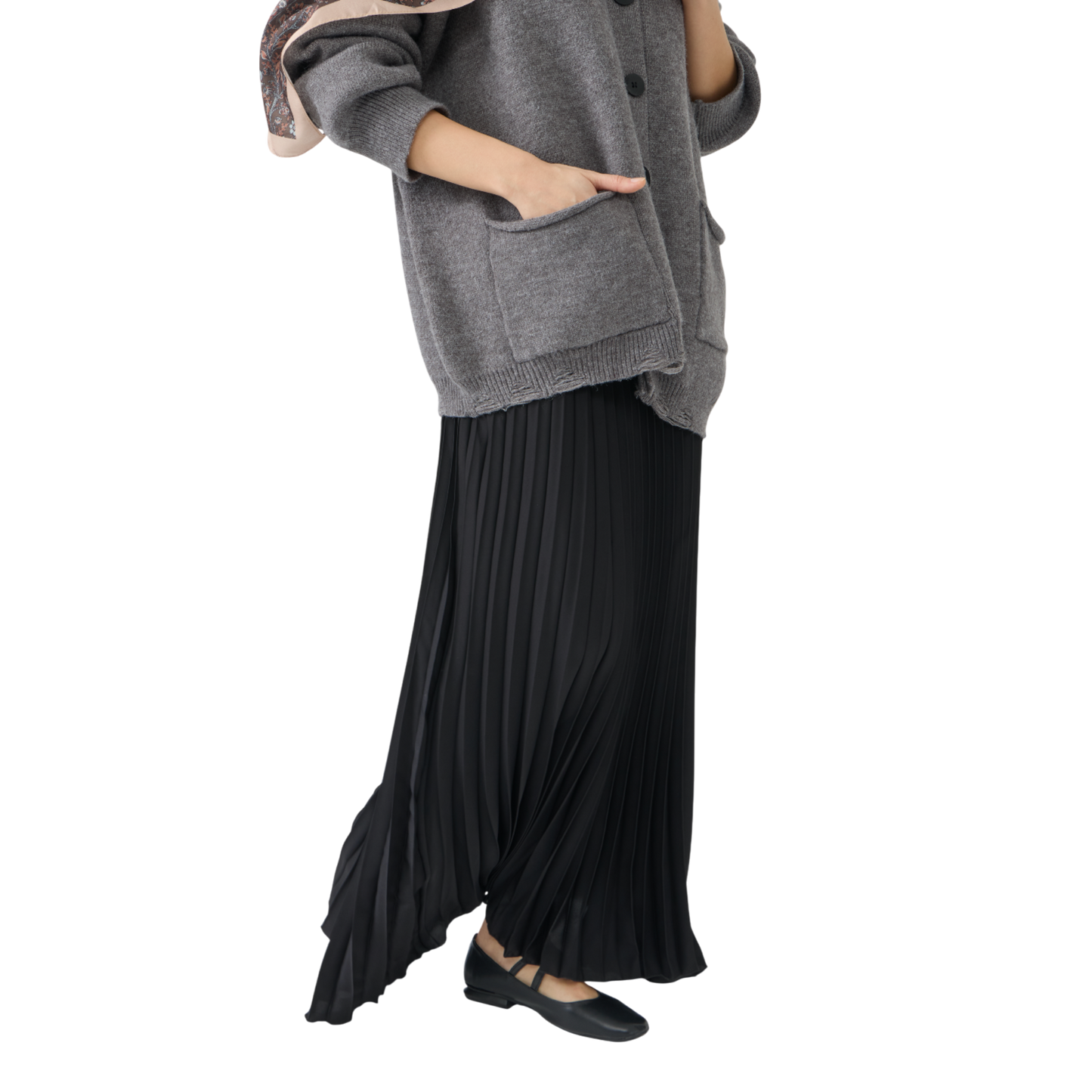 Pleated Maxi Skirt