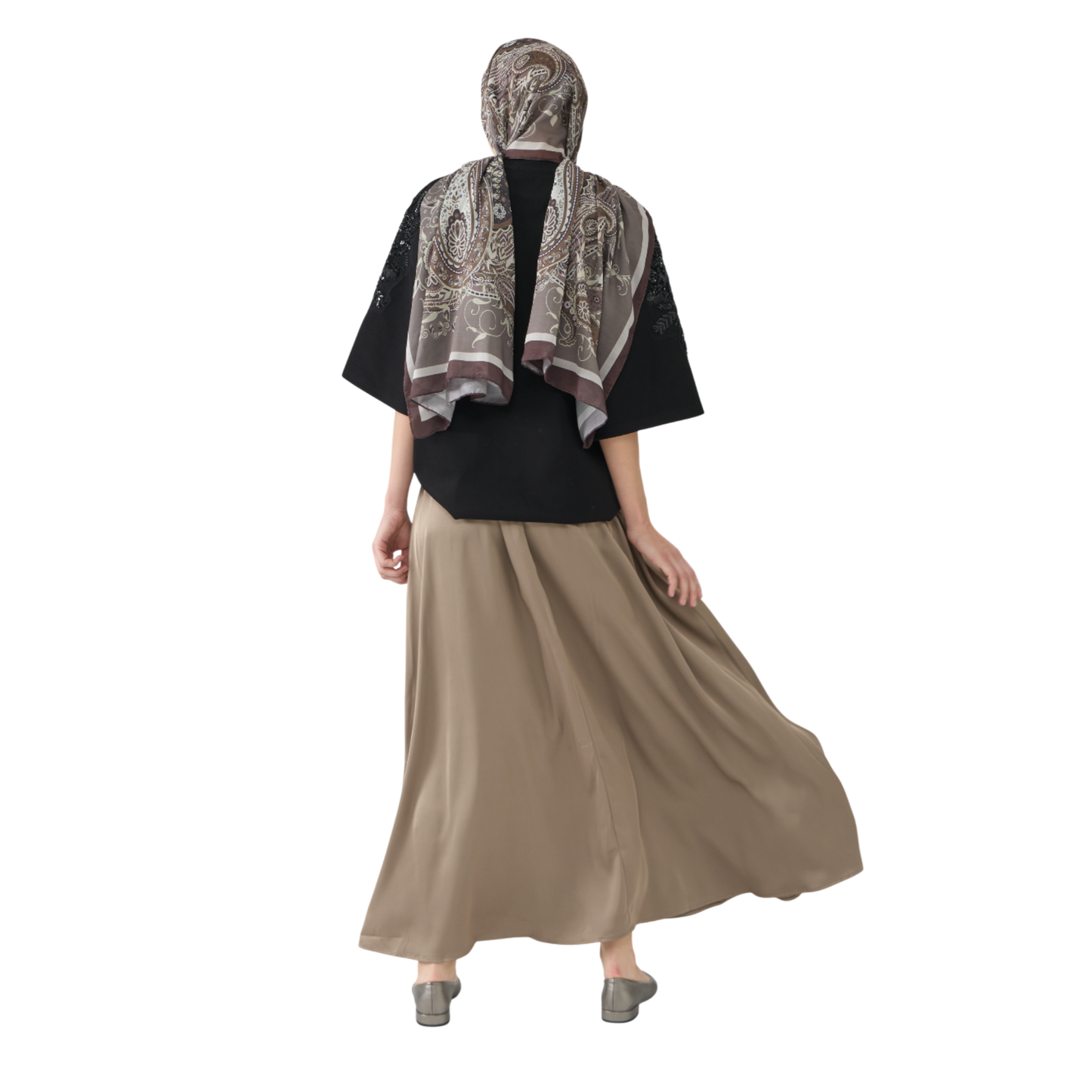 Satin A-line Flare Skirt
