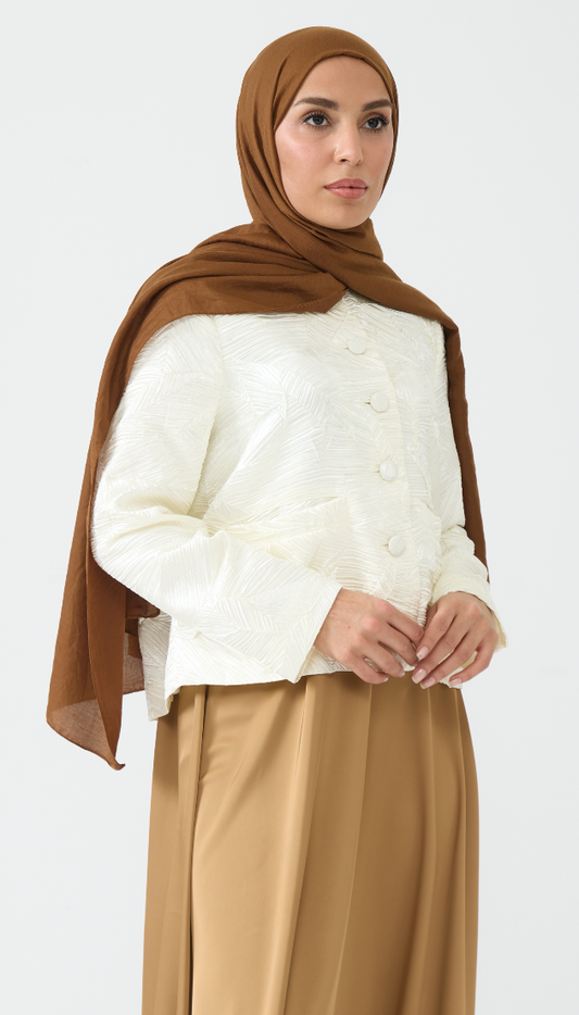 Cream Textured Jacket
