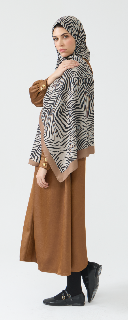 Jacquard Textured Smock Dress with Pockets