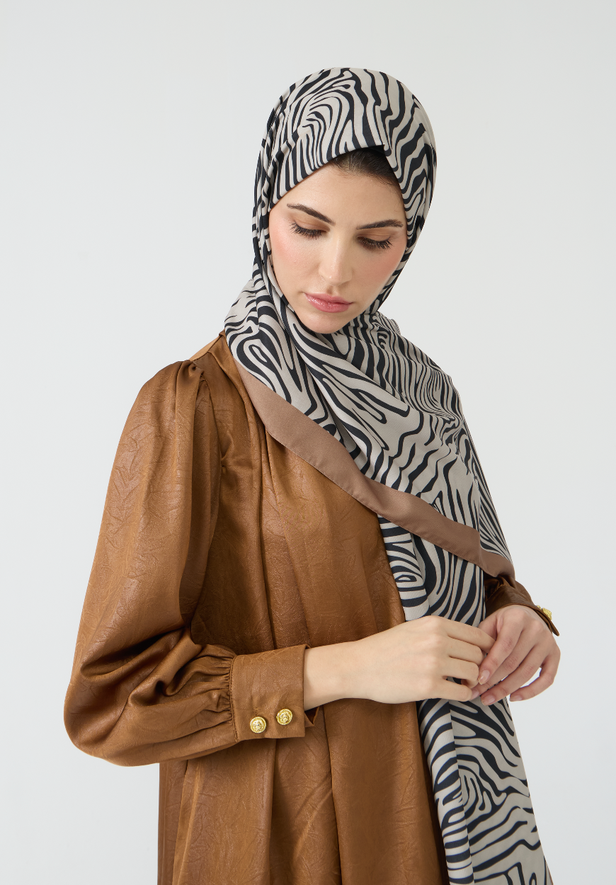 Jacquard Textured Smock Dress with Pockets