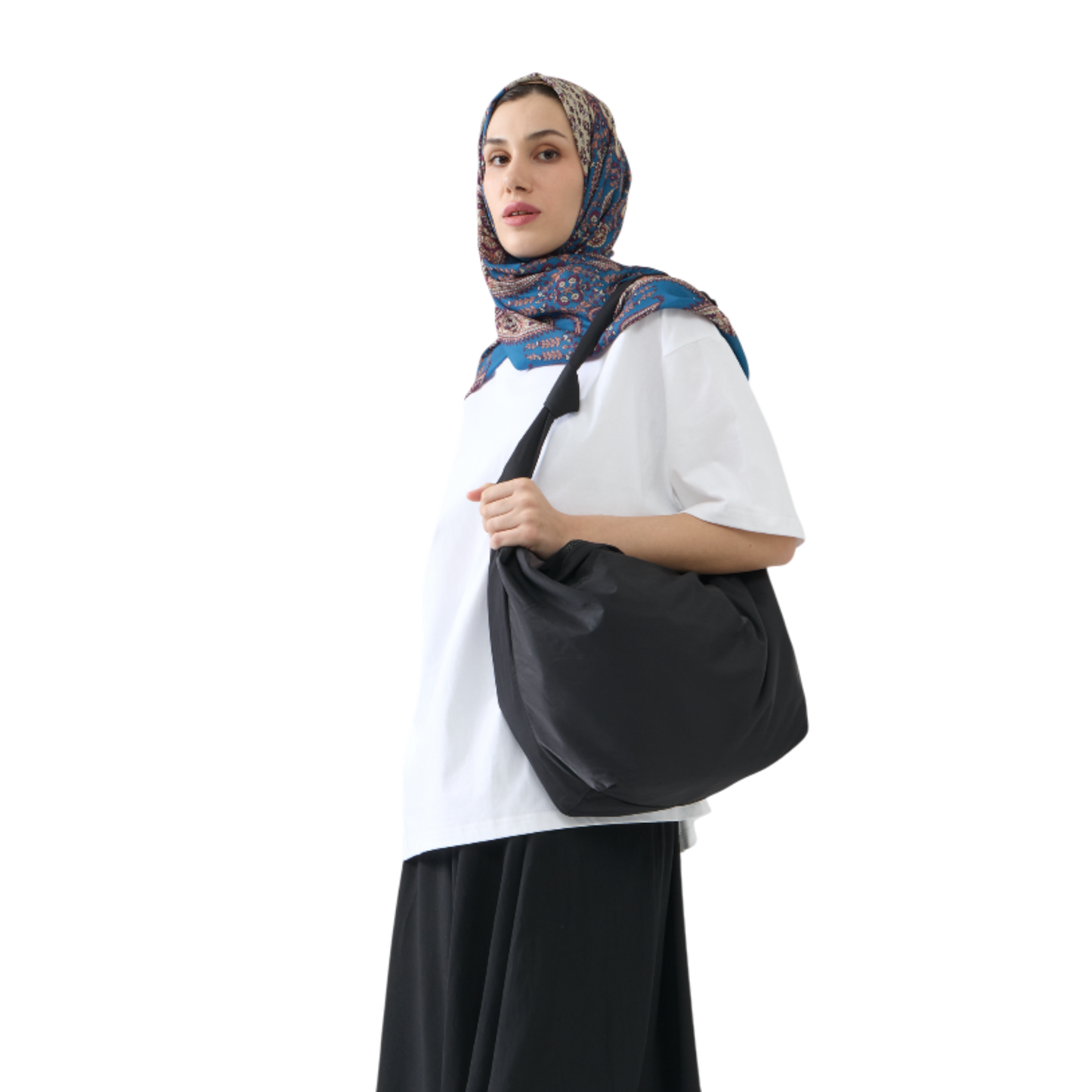 Black Minimalist Oversized Shoulder/Crossbody Bag