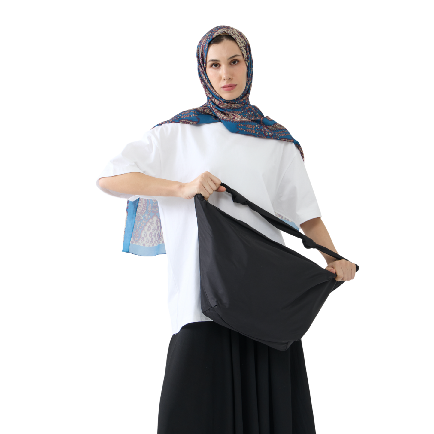 Black Minimalist Oversized Shoulder/Crossbody Bag