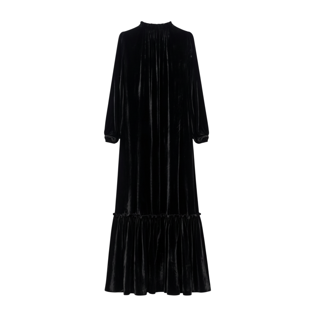 Luxury Velvet High-Neck Maxi Dress